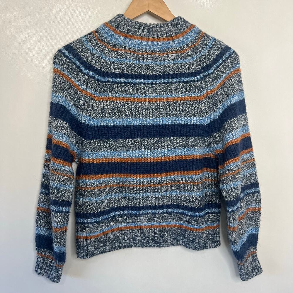 Old Navy Women’s XS Long Sleeve Stripped Mock Neck Cropped Sweater Preppy Warm - Picture 6 of 10